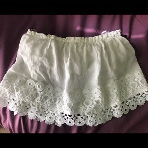 Hollister strapless white crop top